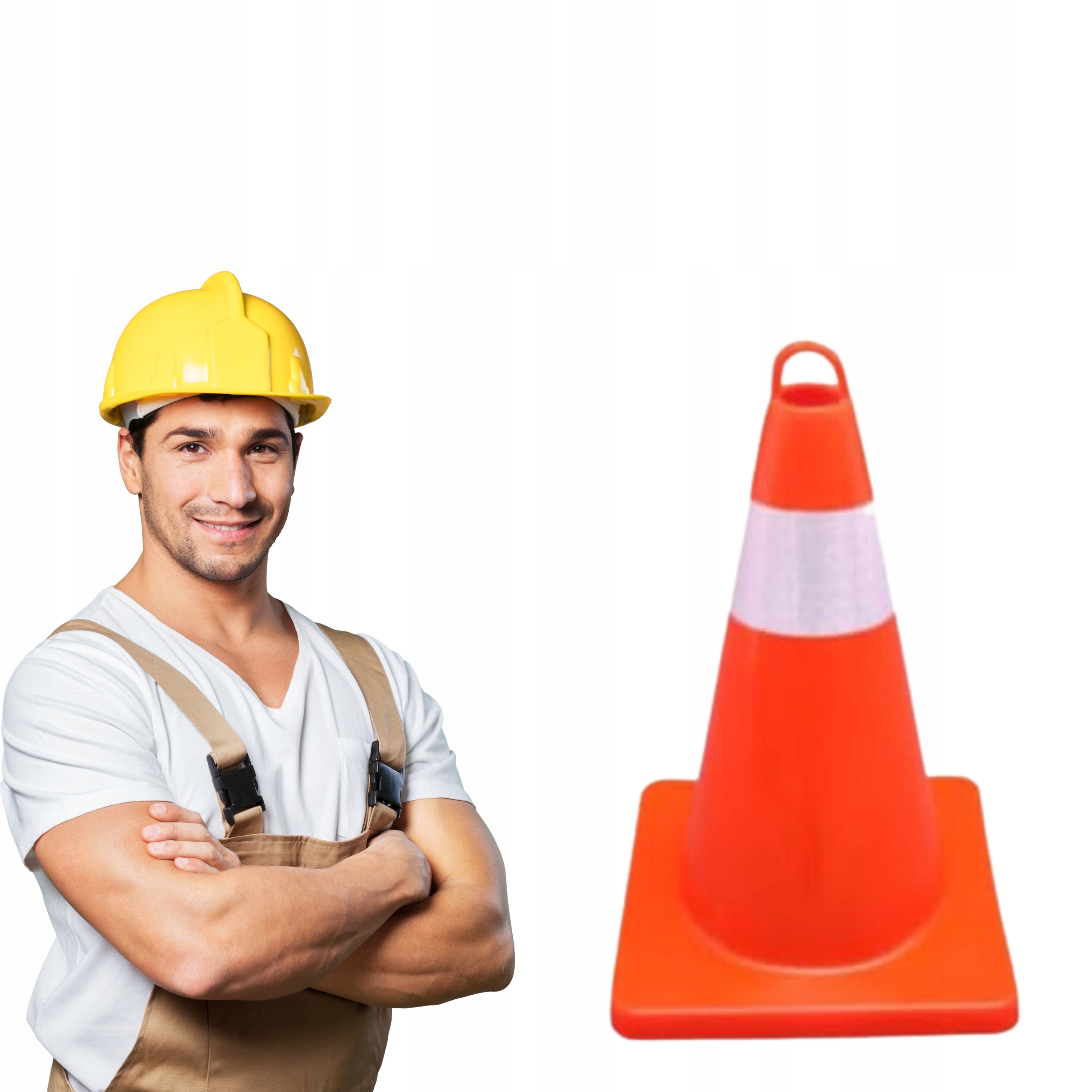 Pachołek Drogowy Ostrzegawczy Odblaskowy Elastyczny Miękki 43 Cm