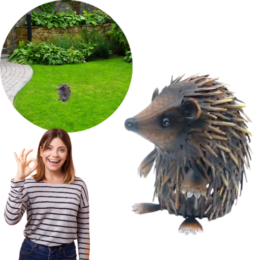 Figurka ogrodowa jeż metalowy 25cm dekoracja do ogrodu taras dom