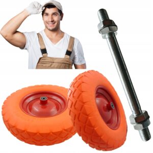 KOŁO DO TACZKI KÓŁKO 4.00x8 PEŁNE WÓZKA TACZEK MOCNE BEZDĘTKOWE OŚ OŚKA