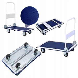 WÓZEK MAGAZYNOWY TRANSPORTOWY SKŁADANY PLATFORMOWY 300 KG MOCNY RĘCZNY