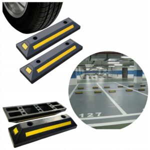 SEPARATOR PARKINGOWY OGRANICZNIK GUMOWY 55 CM ŻÓŁTO-CZARNY SAMOCHODOWY