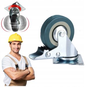 KOŁO OBROTOWE KÓŁKO 50MM SKRĘTNE 50 KG 1 SZT Z HAMULCEM DO WÓZKA JEZDNE