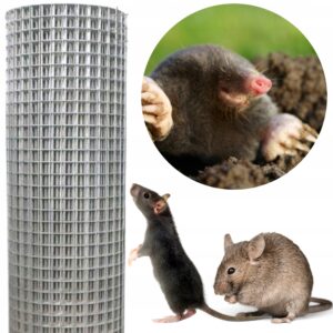 SIATKA NA GRYZONIE KRETY ZGRZEWANA 10 MB OCYNKOWANA DROBNA 9,5x9,5 MM ROLKA