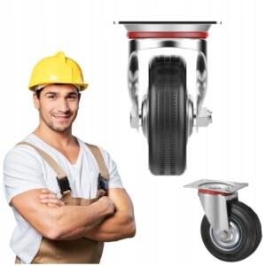 KOŁO JEZDNE OBROTOWE SKRĘTNE KÓŁKO 200 MM DO WÓZKA GUMOWE 1 SZTUKA