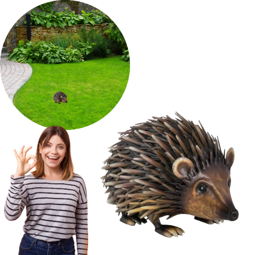 Figurka ogrodowa jeż metalowy 30cm dekoracja do ogrodu taras dom