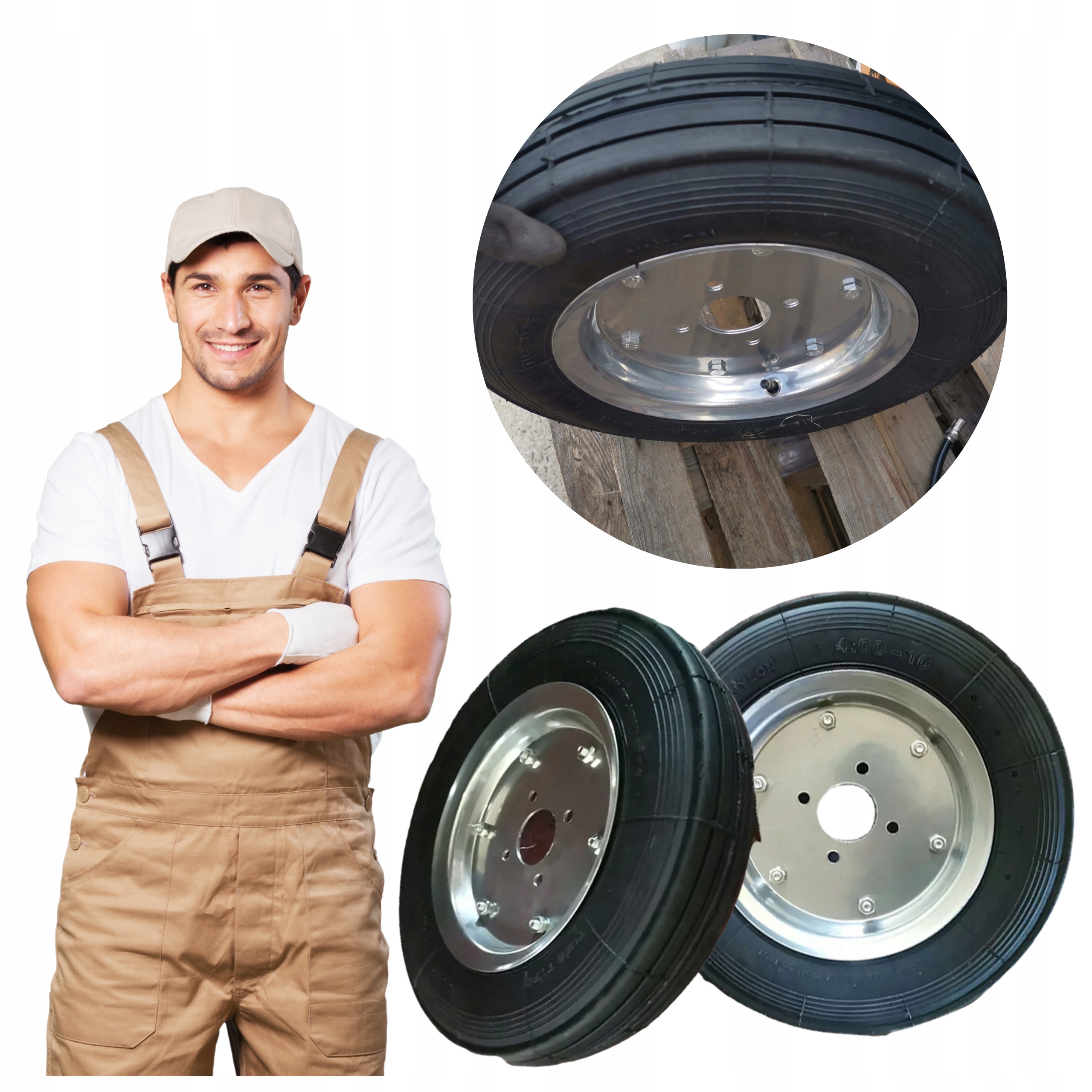 KOŁO DO ZGRABIARKI 4 PR MOCNE Z FELGĄ 400x10