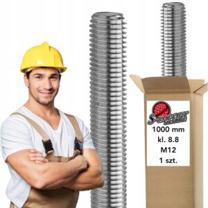 Pręt Gwintowany Szpilka OCYNK 1000mm M12 din 976 Nierdzewny Ocynkowany 1szt