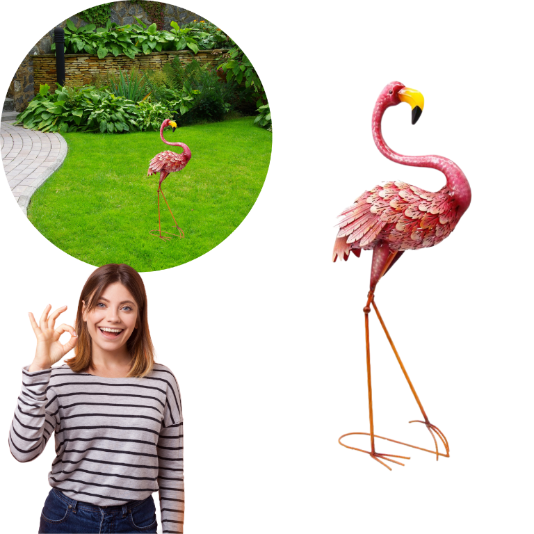 Figurka ogrodowa FLAMING 1 stojący dekoracja do ogrodu figura jak żywy