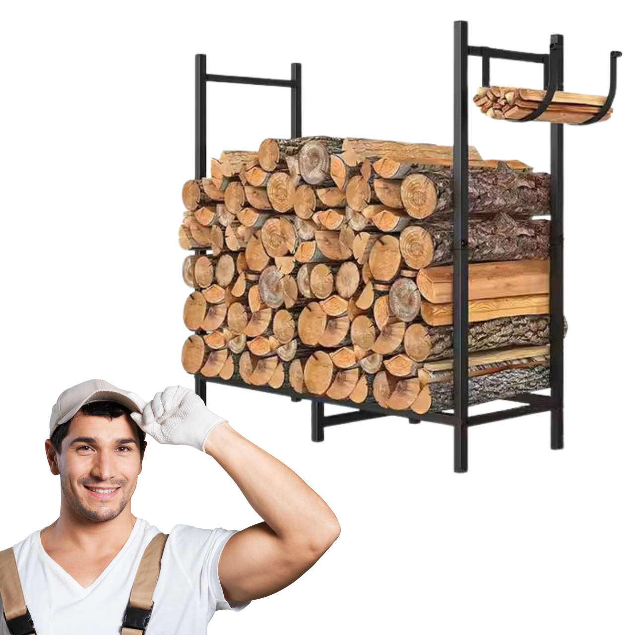Stojak na drewno kominkowe opałowe do kominka regał LOFT duży wytrzymały