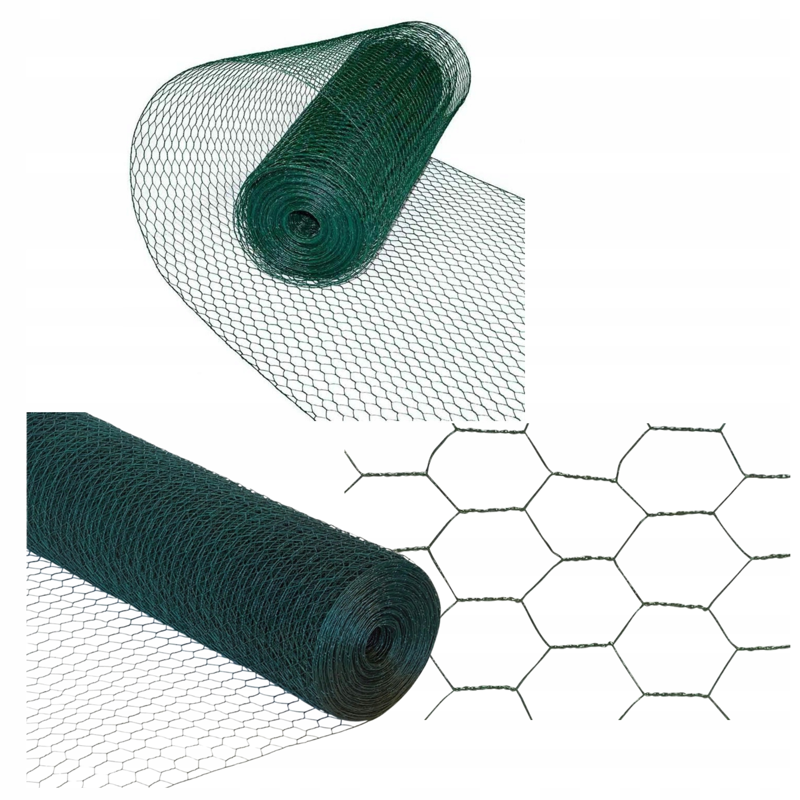 HODOWLANA SIATKA WOLIERA 25MB 12X12MM ZIELONA STAL OCYNKOWANA POWLEKANA PVC