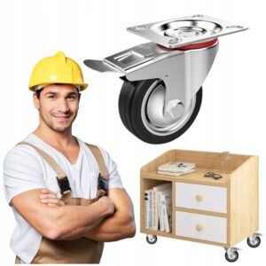 JEZDNE KOŁO OBROTOWE KÓŁKO DO WÓZKA 1 SZT 160 MM Z HAMULCEM