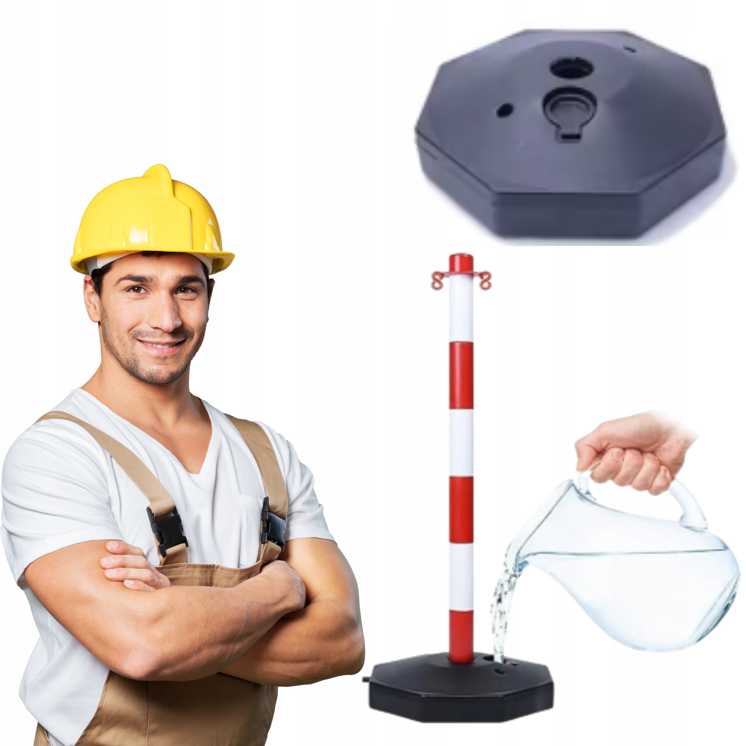 Słupek ostrzegawczy Parkingowy 85 cm Na Łańcuch Blokada Parkingowa Odblask